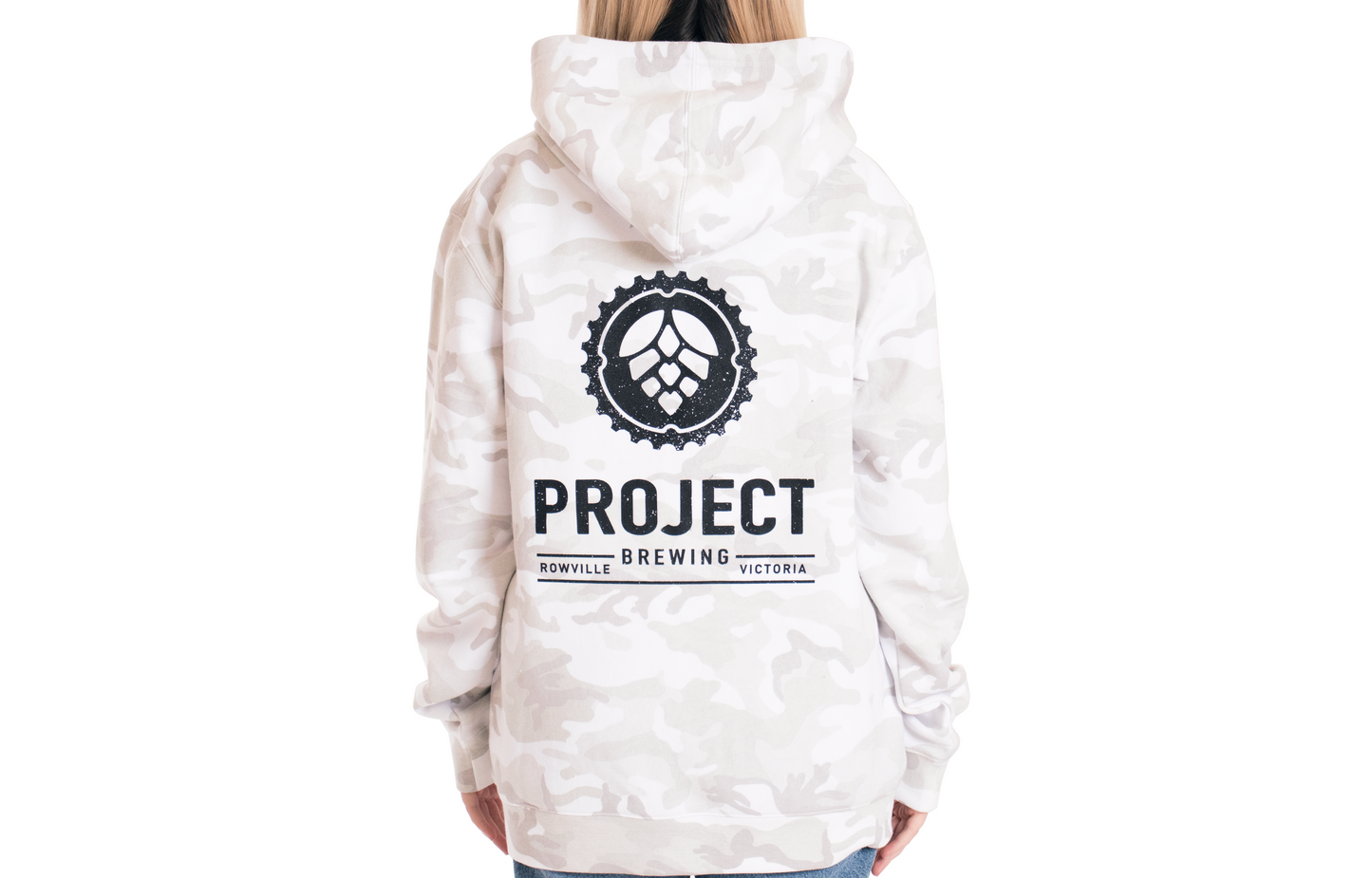 Adult White Camo Unisex Hoodie
