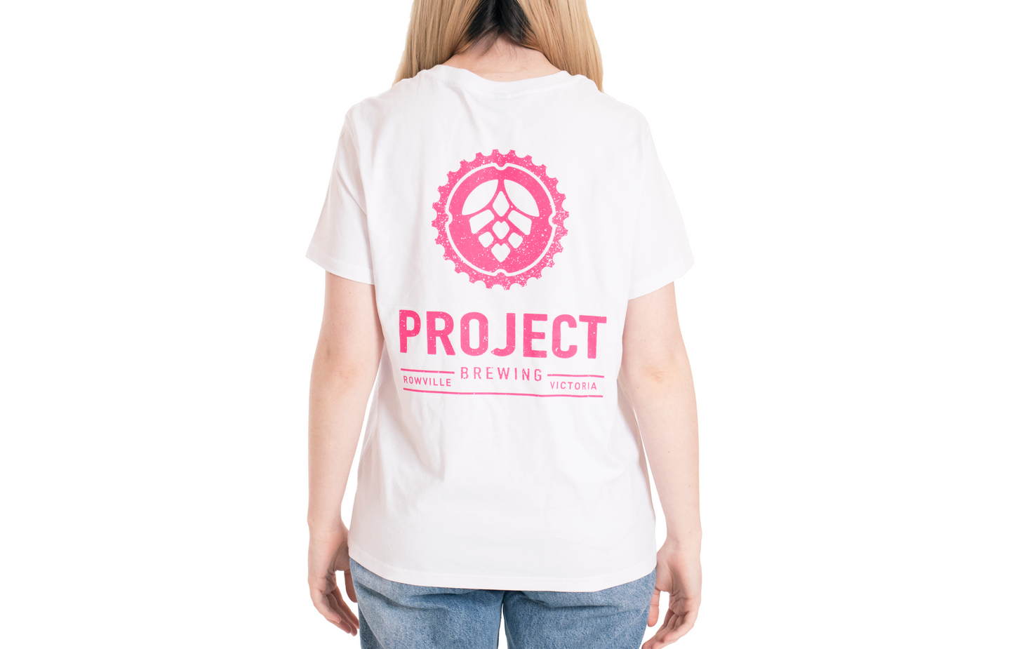 Adult White + Hot Pink Tee