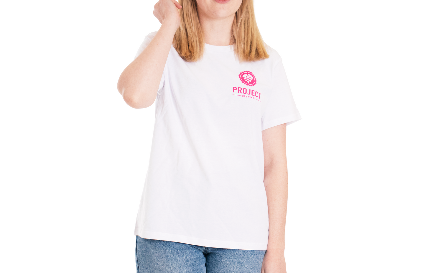 Adult White + Hot Pink Tee